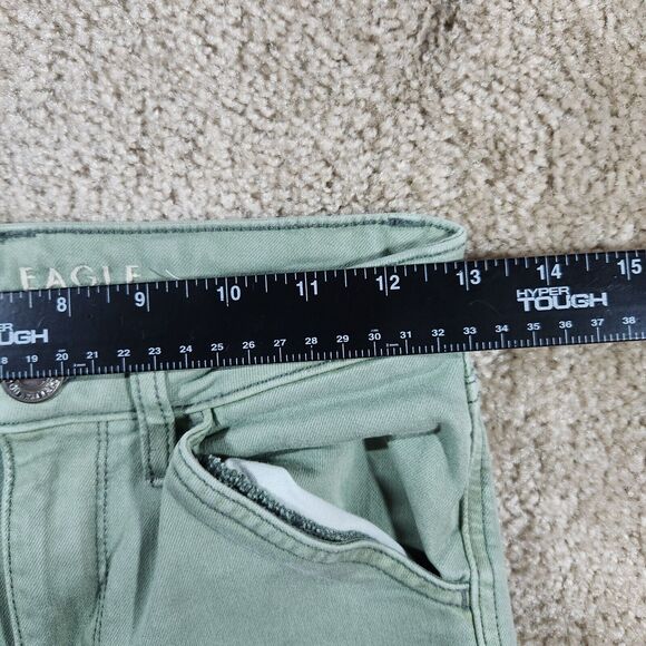 American Eagle Next Level Stretch Hi-Rise Jegging Jean Green Blue Denim 4 - Picture 8 of 12
